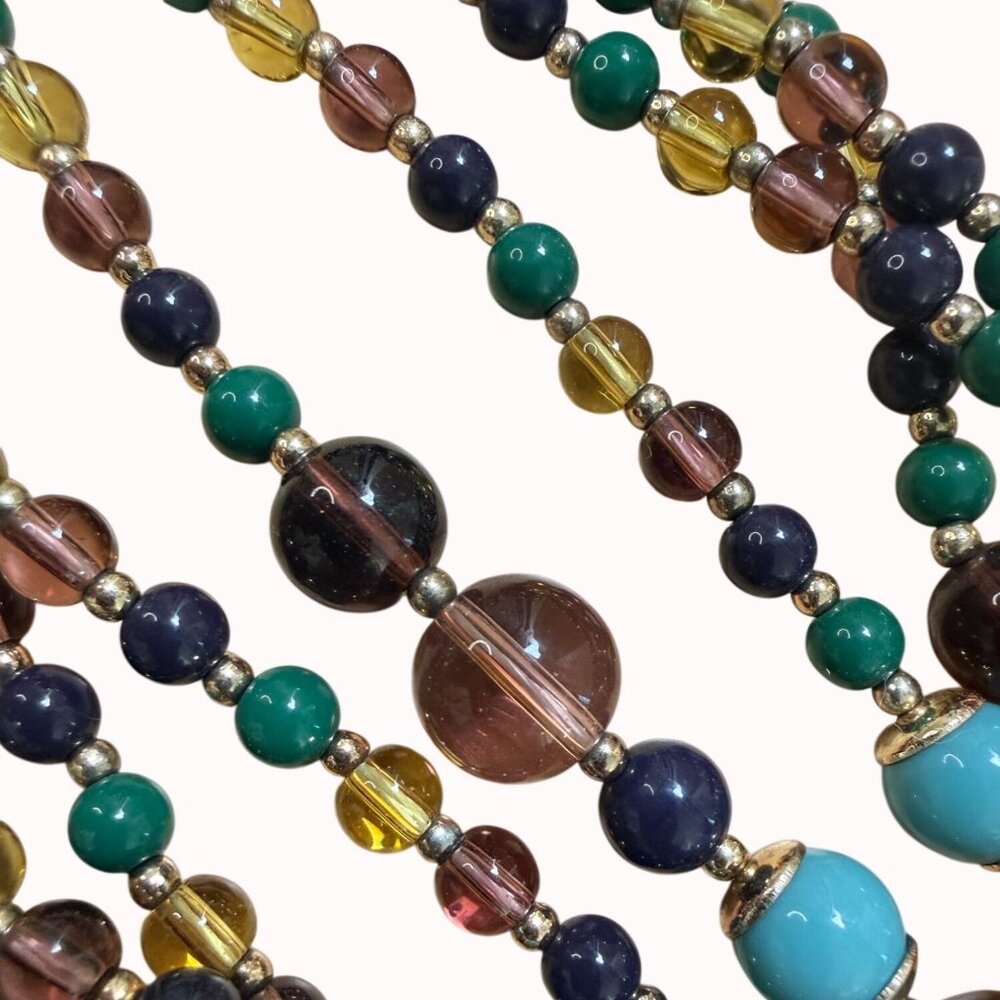 Talbots Multicolor Beaded Statement Necklace With… - image 6